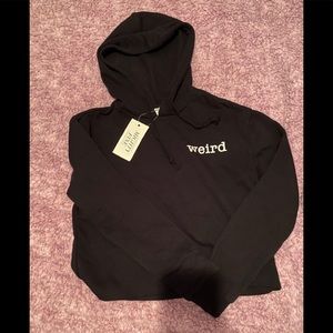 “Weird” cropped hoodie